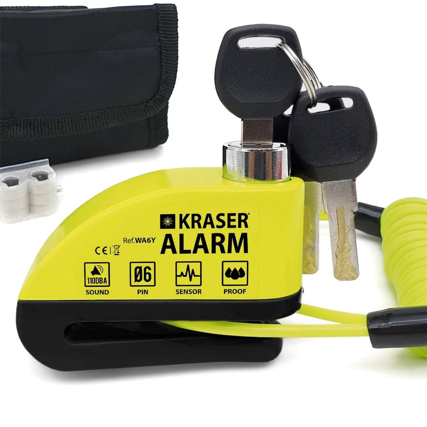 Candado de moto con alarma WA6Y resistente al agua con cable recordatorio y sensor de movimiento