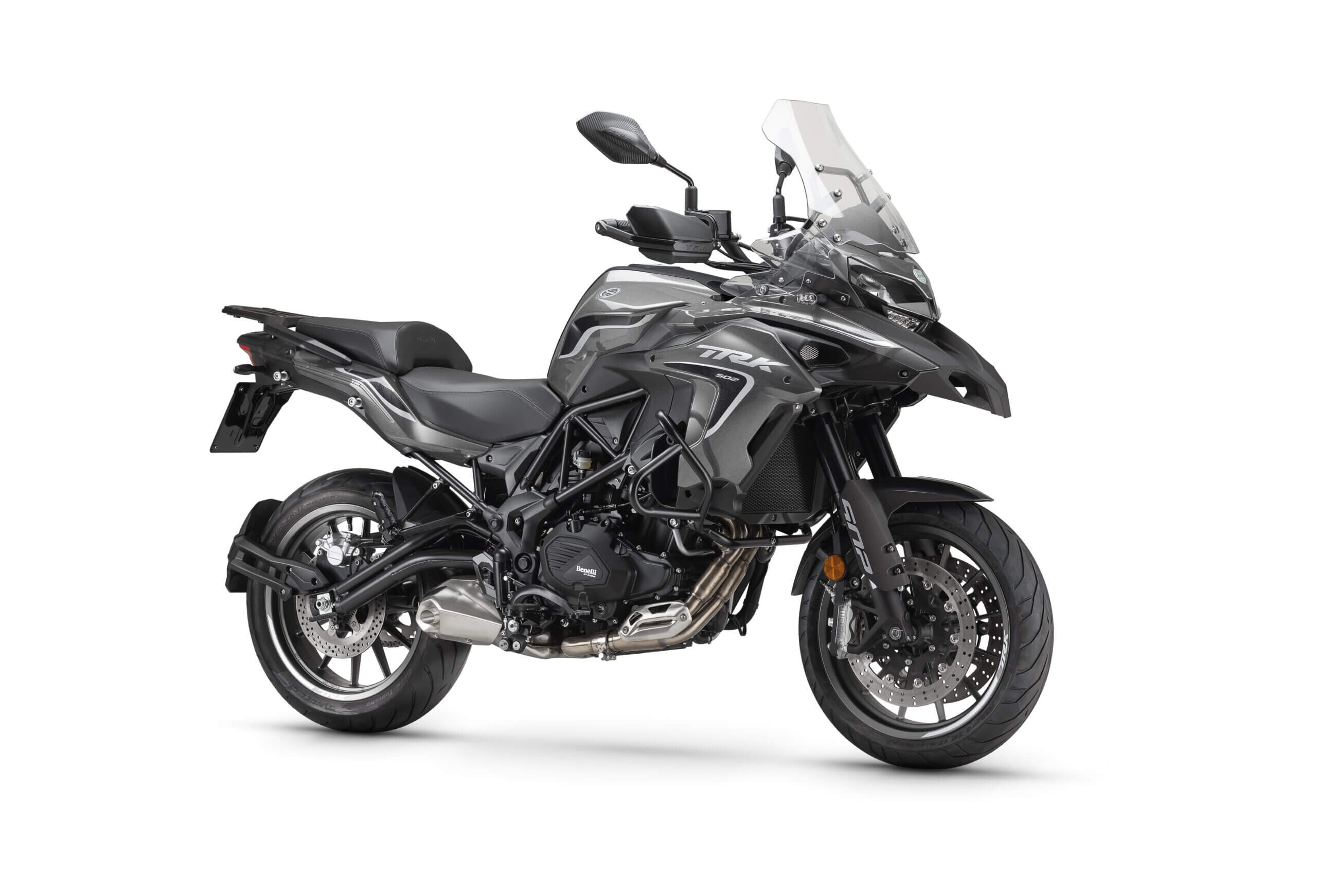 Moto trail Benelli TRK 502 2025 para carnet A2 en color gris