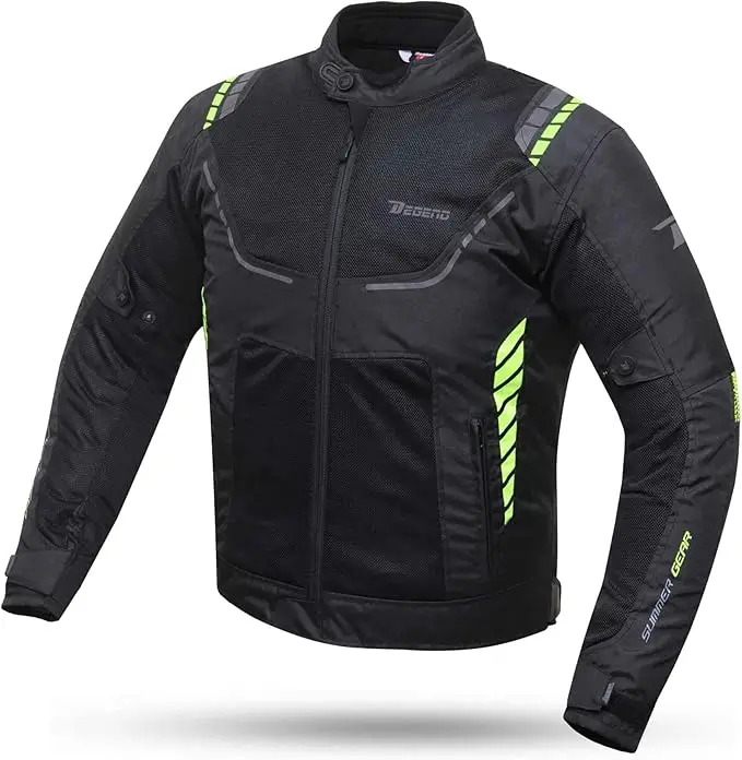 Chaqueta DEGEND Breeze Man para moto con diseño flúor