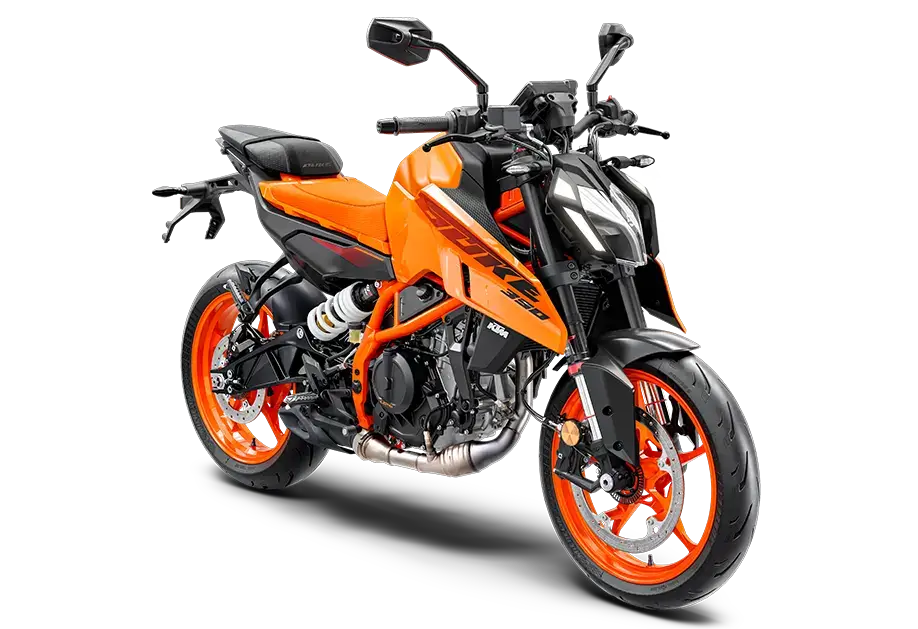Moto KTM Duke 390 2025 naked para carnet A2 en color naranja