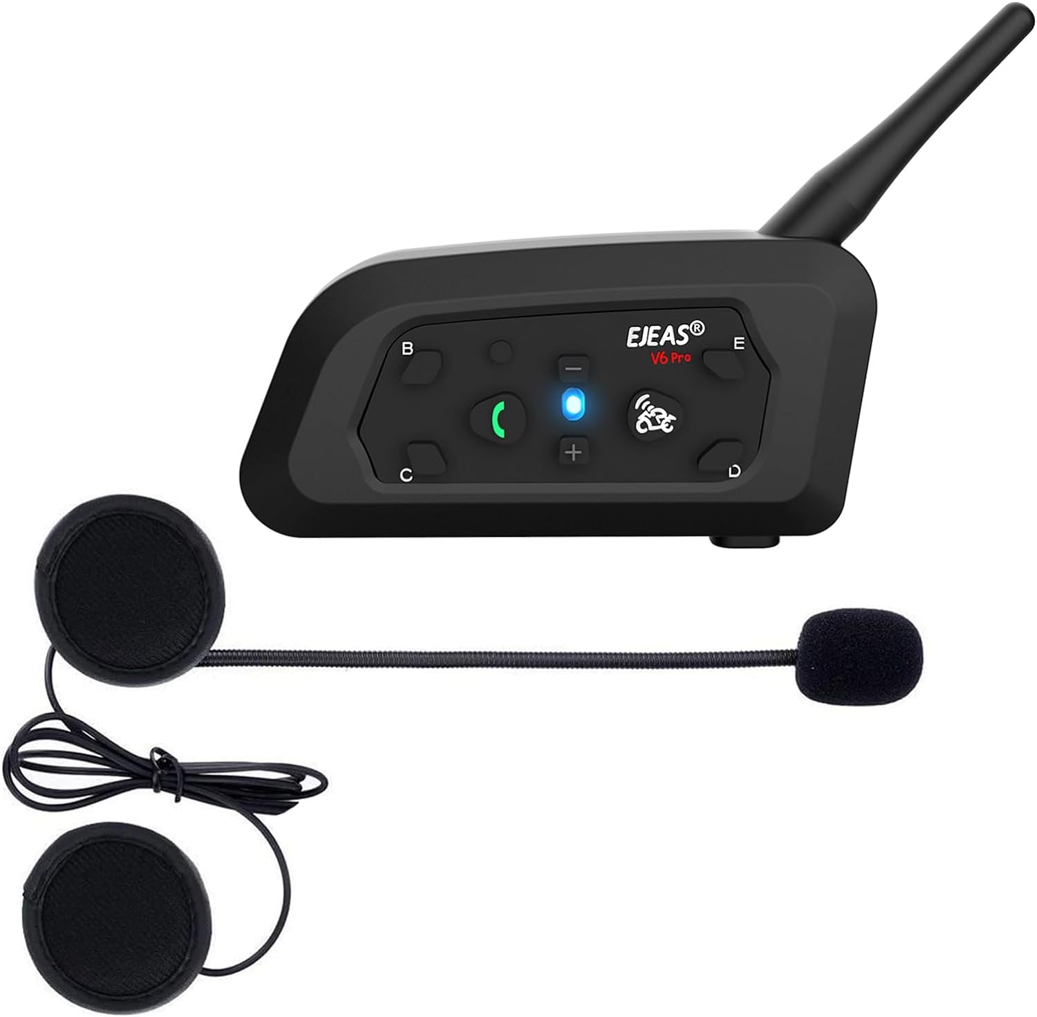 Intercomunicador EJEAS V6 Pro con auriculares y micrófono