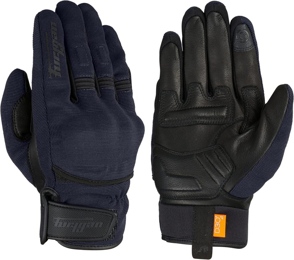 Guantes de moto Furygan Jet D3O en negro, con protección D3O en la palma y muñeca, y cierre ajustable con velcro