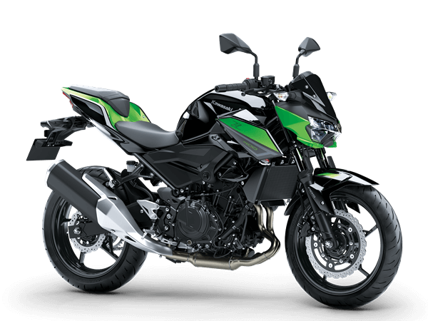 Moto Kawasaki Z400 2025 para carnet A2, naked color verde